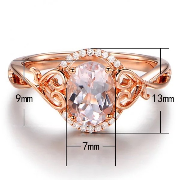 New Women’s Rose Gold Plated Diamond Ring - Picture 5 of 6